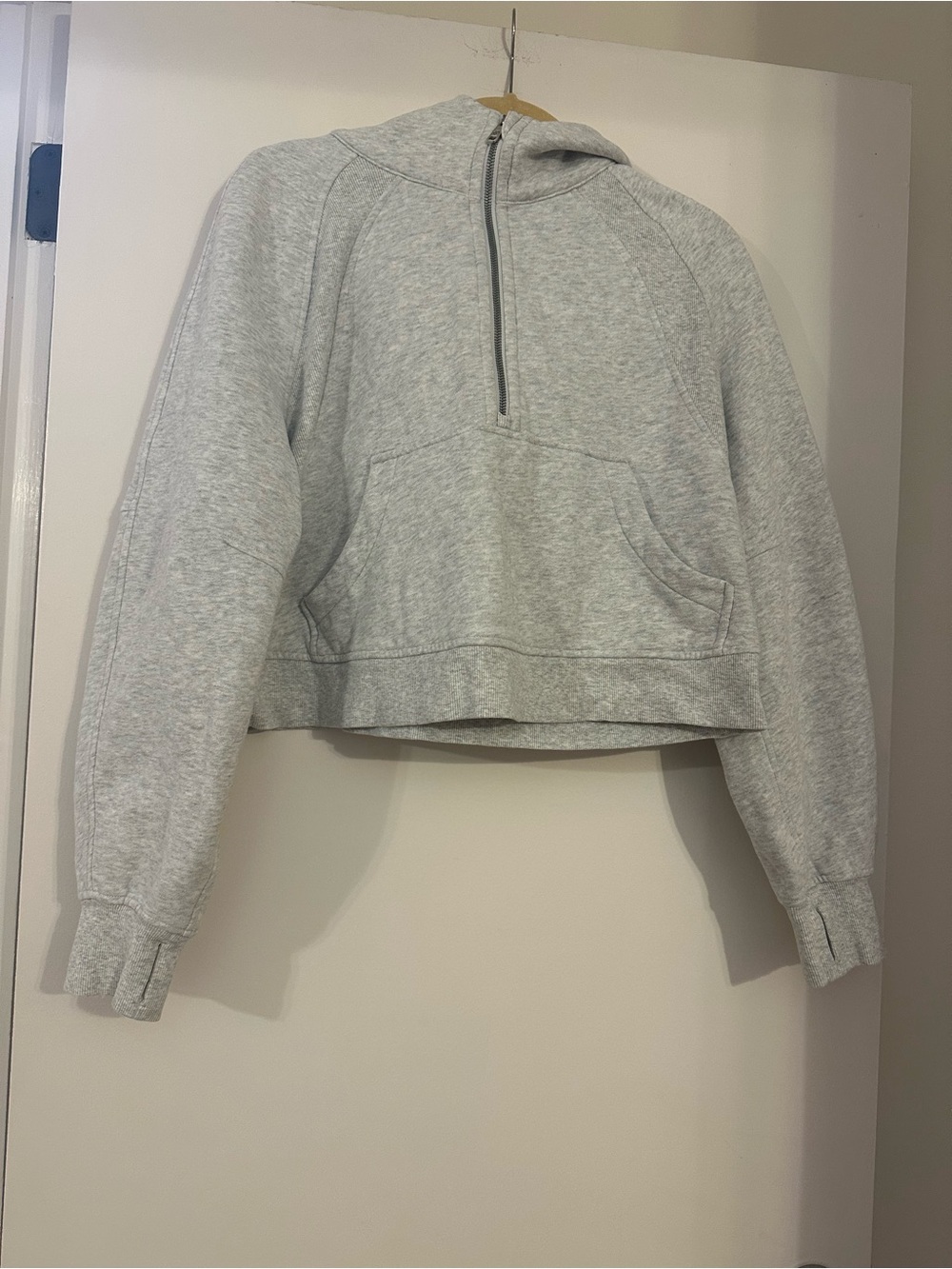 Lululemon Grey Oversized Half Zip Scuba Hoodie